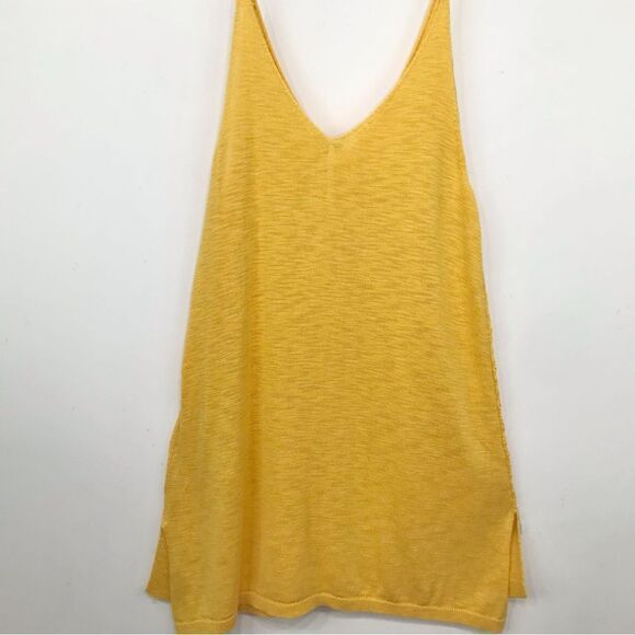 Free People Cloud Nine Yellow Knit Tunic Tank Top NEW - Picture 9 of 15
